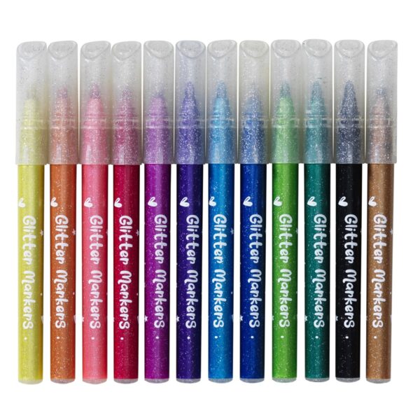 Creative Colors glitterstiften - 12 kleuren - Afbeelding 1