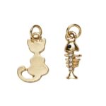 Charm Series hangers - kat/visgraat goudkleurig