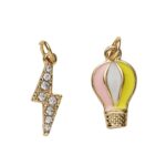 Charm Series hangers - bliksem/luchtballon goudkleurig