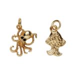 Charm Series hangers - octopus/vis goudkleurig