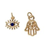 Charm Series hangers - oog/hand goudkleurig