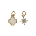 Charm Series hangers - bloem/ster goudkleurig