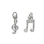 Charm Series hangers - G-sleutel/muzieknoot zilverkleurig