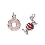 Charm Series hangers - donut/snoepje zilverkleurig
