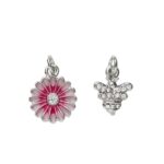 Charm Series hangers - bloem/bij zilverkleurig