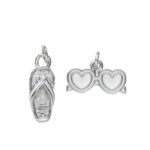 Charm Series hangers - slipper/bril zilverkleurig