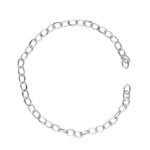 Charm Series ketting ovaal - 18 cm - zilverkleurig