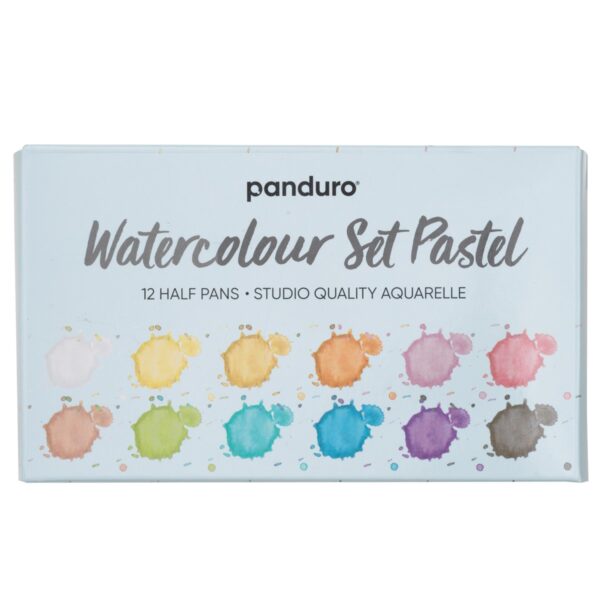 Panduro set aquarelverf - 12 kleuren - pastel - Afbeelding 1