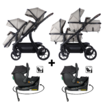 Kinderwagen Novi Baby® Pacific Premium Duo Sand + Autostoel Jacky Pro 360&Base 2st.