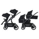 Duo Kinderwagen Titanium Baby Solid Pollux Lush Black met Twee Reiswiegen