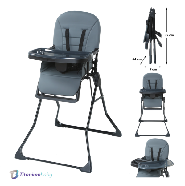 Kinderstoel Titanium Baby Solid Bistro Charcoal Grey - Afbeelding 1