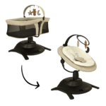 Babyswing en Wieg Novi at Home® 2-in-1 Stardust Sand Melange/Black