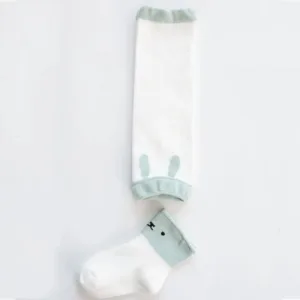 Mini Fashion™ - Babystapjes in style - Beenwarmersetje Wit/Groen / M (1-3 jaar) | Educatief Speelgoed