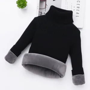 Mini Fashion™ - Wattenstaapje Coltrui voor kinderen Zwart / 120 (5 jaar) | Educatief Speelgoed
