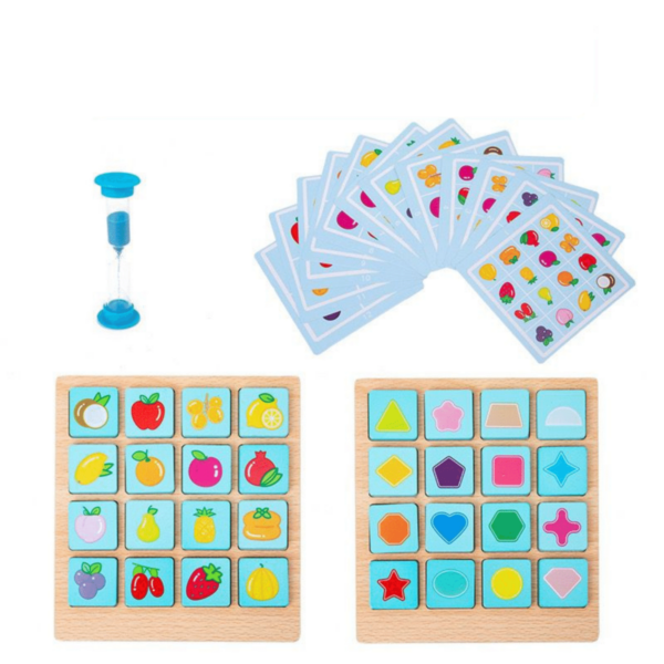 Memory Card Game™ | Braintrainer voor kleintjes - Puzzelspel Fruit&vormpjes | Educatief Speelgoed - Afbeelding 1