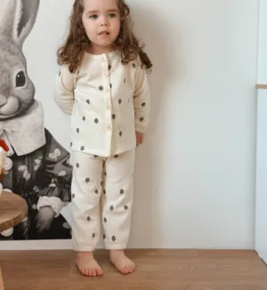 Mini Fashion™ - Luchtig Katoen - Kinder Pyjama Beige - Fruit / 100 (3 jaar) | Educatief Speelgoed