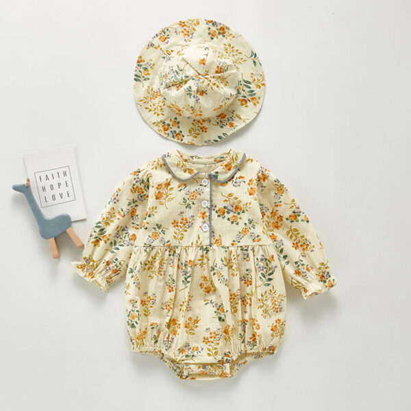 Mini Fashion™ - Lange Mouwen - Meiden Romper Geel / 100 (2-3 jaar) | Educatief Speelgoed - Afbeelding 1