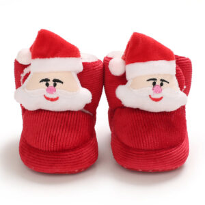 Mini Fashion™ - Kerst Kinder Pantoffels Rood - Kerstman / 21 (0-6 maanden) | Educatief Speelgoed