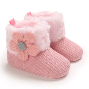 Mini Fashion™ - Altijd Warme Voeten - Kinder Winterschoenen Roze - Bloem / 18 (6-12 maanden) | Educatief Speelgoed