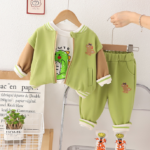 Mini Fashion™ - Casual Dino - 3-Delige set Groen / 110 (5-6 jaar) | Educatief Speelgoed