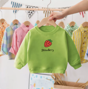 Mini Fashion™ - Aardbei Sweater Aardbei - Groen / 110 (4 jaar) | Educatief Speelgoed