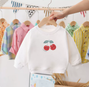 Mini Fashion™ - Kersen Sweater Kers - Wit / 130 (6 jaar) | Educatief Speelgoed