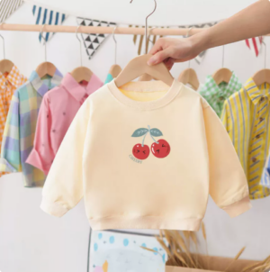 Mini Fashion™ - Kersen Sweater Kers - Crème / 130 (6 jaar) | Educatief Speelgoed