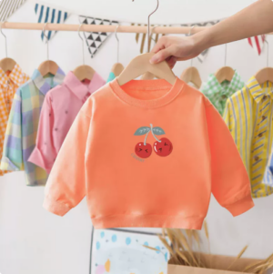 Mini Fashion™ - Kersen Sweater Kers - Oranje / 130 (6 jaar) | Educatief Speelgoed
