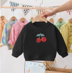 Mini Fashion™ - Kersen Sweater Kers - Zwart / 80 (1 jaar) | Educatief Speelgoed