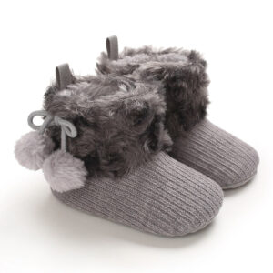 Mini Fashion™ - Altijd Warme Voeten - Kinder Winterschoenen Grijs - Balletjes / 16 (0-6 maanden) | Educatief Speelgoed