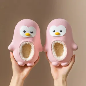 Mini Fashion™ - Warm&Leuk - Kinder Pinguïn Pantoffels Roze / 27 (3-4 jaar) | Educatief Speelgoed