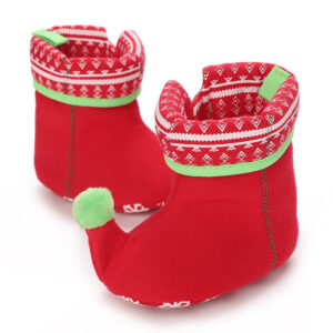 Mini Fashion™ - Kerst Kinder Pantoffels Rood Groen 2 / 21 (0-6 maanden) | Educatief Speelgoed