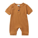 Mini Fashion™ - Luchtig&Ademend - Baby Romper Bruin / 80 (6-12 maanden) | Educatief Speelgoed