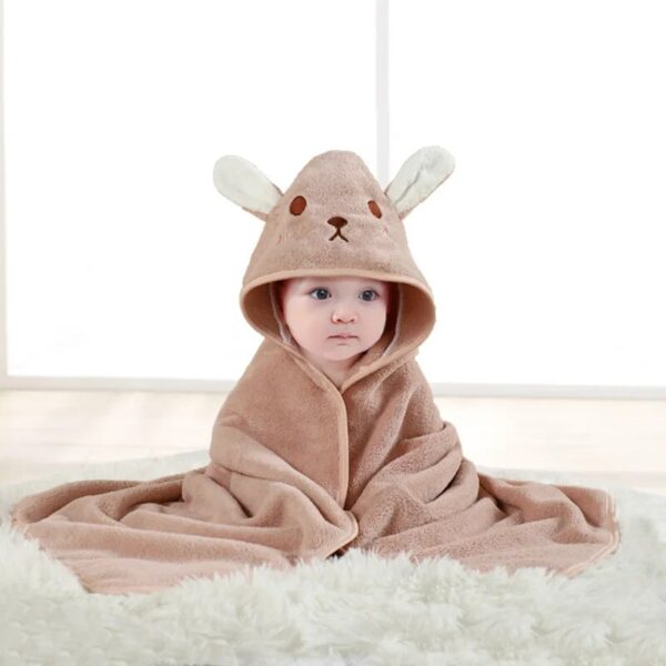 Mini Fashion™ - Leuke Dieren Cartoons -  Kinder Badhanddoek Konijn / One Size | Educatief Speelgoed - Afbeelding 1