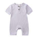 Mini Fashion™ - Luchtig&Ademend - Baby Romper Grijs / 60 (0-3 maanden) | Educatief Speelgoed