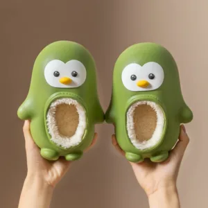 Mini Fashion™ - Warm&Leuk - Kinder Pinguïn Pantoffels Groen / 30 (5-6 jaar) | Educatief Speelgoed