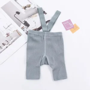 Mini Fashion™ - Handige Schouderbanden - Korte Panty Grijs / M (12-24 maanden) | Educatief Speelgoed