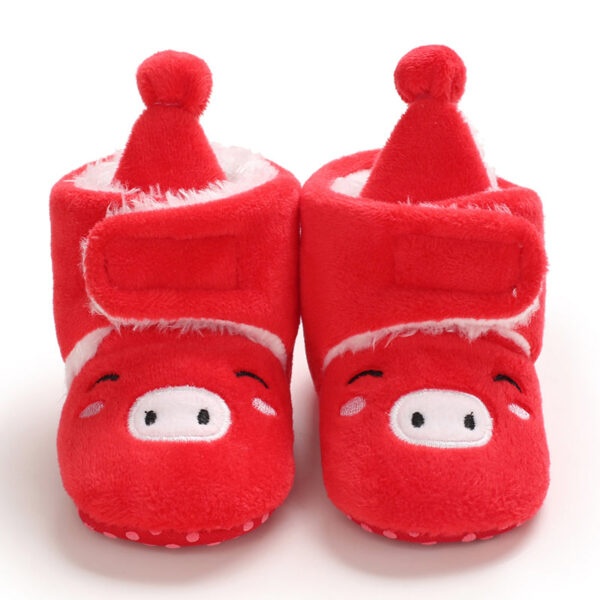 Mini Fashion™ - Kerst Kinder Pantoffels Rood - Smiley / 23 (12-18 maanden) | Educatief Speelgoed - Afbeelding 1
