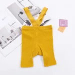 Mini Fashion™ - Handige Schouderbanden - Korte Panty Geel / M (12-24 maanden) | Educatief Speelgoed