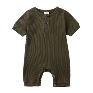 Mini Fashion™ - Luchtig&Ademend - Baby Romper Groen / 90 (12-18 maanden) | Educatief Speelgoed