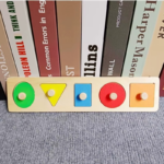 Woods™ - Peuterpuzzel Plezier - Geometrische Montessori Vormen Puzzel Langwerpige rechthoek | Educatief Speelgoed