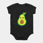 Mini Fashion™ - Matchen Met De Familie - Avocado T-shirt Zwart Romper / Baby's - (12 maanden) | Educatief Speelgoed