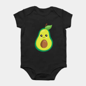 Mini Fashion™ - Matchen Met De Familie - Avocado T-shirt Zwart Romper / Baby's - (12 maanden) | Educatief Speelgoed