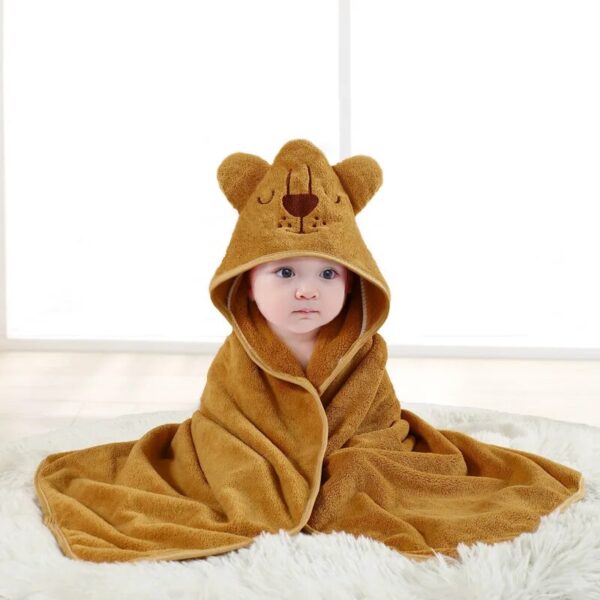 Mini Fashion™ - Leuke Dieren Cartoons -  Kinder Badhanddoek Leeuw / One Size | Educatief Speelgoed - Afbeelding 1