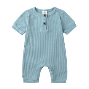 Mini Fashion™ - Luchtig&Ademend - Baby Romper Aqua Blauw / 100 (18-24 maanden) | Educatief Speelgoed