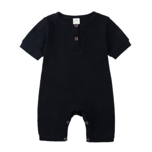 Mini Fashion™ - Luchtig&Ademend - Baby Romper Zwart / 70 (3-6 maanden) | Educatief Speelgoed