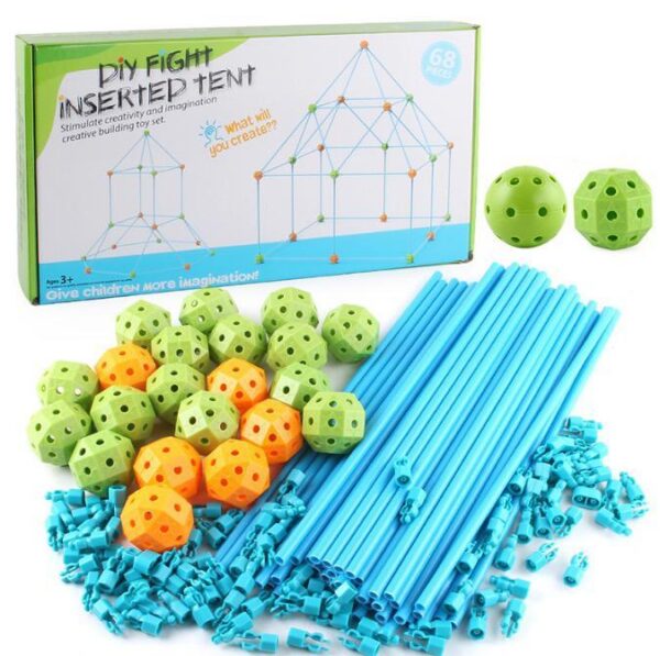 Tent Building Kit™ - Zelf jouw eigen tent bouwen - Bouwpakket 68 stuks - €49.95 | Educatief Speelgoed - Afbeelding 1