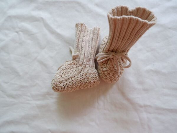 Mini Fashion™ - Warm&Stijlvol - Gebreide Babyslofjes Licht Grijs - Wit / S (0-6 maanden) | Educatief Speelgoed - Afbeelding 1