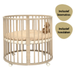 Set | Box Novi at Home® Mila Rond Sand Incl. Boxmatras en Hoeslaken