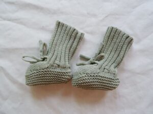 Mini Fashion™ - Warm&Stijlvol - Gebreide Babyslofjes Groen / S (0-6 maanden) | Educatief Speelgoed